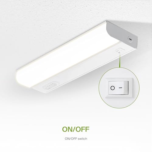 Image of ASD LED Under Cabinet Lighting Hardwired, 12 Inch 5W 2700K-5000K Selectable, 442LM, CRI90+, Direct Wire Linkable Under Counter Lights for Kitchen, Dimmable Under Cabinet Lights, White, UL, 20 Pack