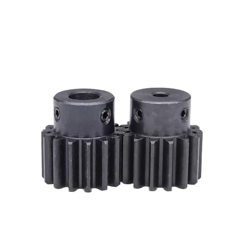 Bevel Gear Pinion Hardware Mechanical 1pcs Spur Gear 2 Module-14T/15T Bore Size 6/8/10/12mm Transmission Gears Blackening Carbon Steel Teeth Height 20mm(8mm-2M-14T)