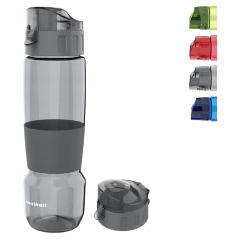 Zweikell Trinkflasche- Tritan Wasserflasche - CAMRY - 650ml- BPA Frei - Bruchfestes, Auslaufsicher Material, Silikon rutschfeste, Outdoor Cover