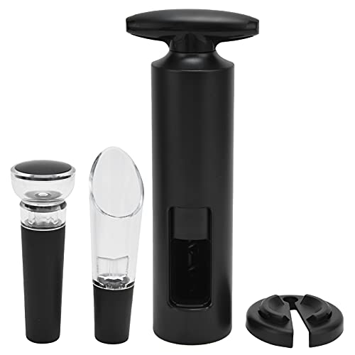 Sunicon Manual Wine Bottle Opener Set, One Touch Can Jar Bottle Opener for Drinks T Type ABS Aluminum Foil Handheld Corkscrew