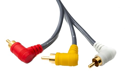 System-S RCA RCA Cable 3m Male to Male 3AV Component Angle Adapter Black - Image 4