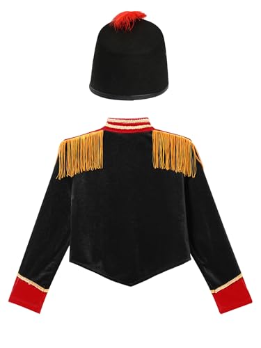 Hedmy Kids Circus Ring Master Clothes Boys Girls Stand Collar Long Sleeve Tassel Ringmaster Tailcoat Top4