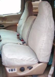 Durafit Seat Covers, Made to fit 1997-1999 F150 High Back 40/60 Split Seat Custom Beige Leatherette Seat Covers,