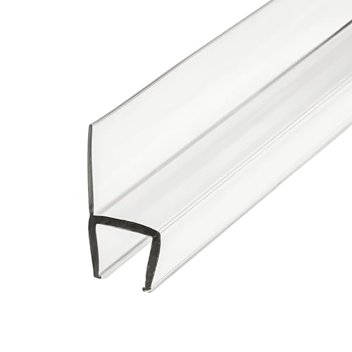 CBW Doors CBW Frameless Shower Door Side Seal Strip H-Type 180 Degree 85'' Length, Clear (1, 3/8'' Glass)