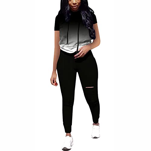 Image of Nimsruc Workout Sets For Women 2 Piece Outfits Sexy Summer Sweatsuits Jogging Suits Casual Bodycon Tracksuits