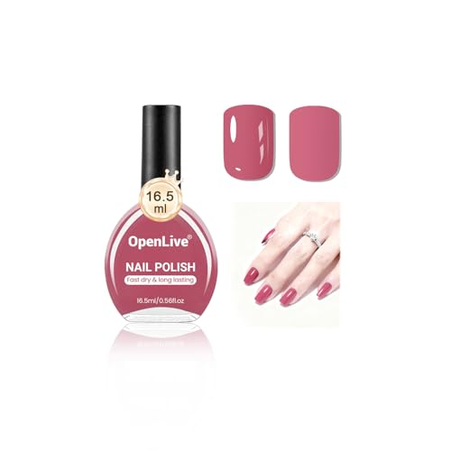 OpenLive 16.5ml Dark Pink Nail Polish Large Volume Quick Drying Nail Polish Fast Drying and Long Lasting Color Nail Art DIY Home Manicure Gift for Women