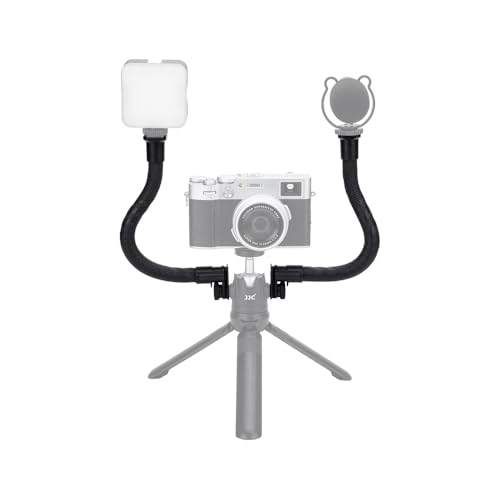 Image of JJC 2-Pack Flexible Extension Arm with Cold Shoe Mount for Camera & Phone | Adjustable Magic Arm Grip for Camera Smartphone Attach LED Light or Microphone on Tripod, Vlog Shooting Recording Accessories