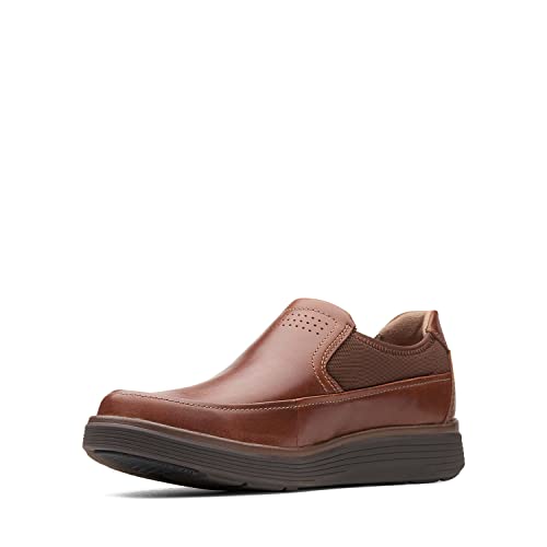 Image of Clarks Mens Un Abode Go Dark Tan Lea Boat Shoe