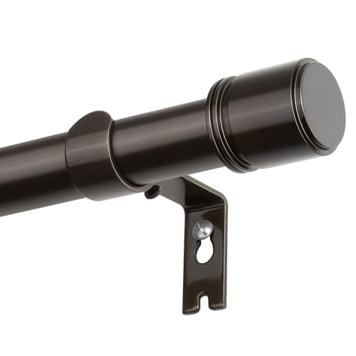 HOTOZON Curtain Rods for Windows 32 to 144 Inches, 1" Dameter, Bronze