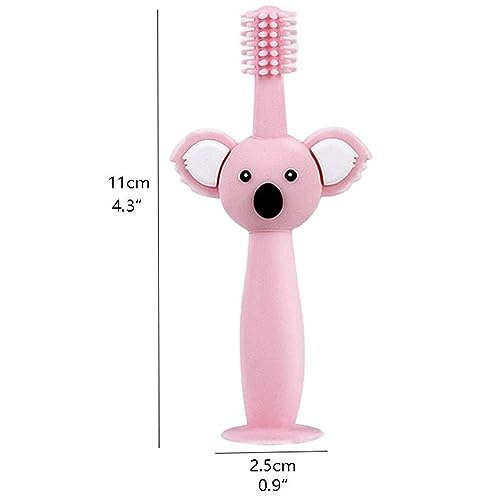 Cepillo de dientes de silicona 360° para niños de 1 a 3 años con diseño de koala portátil 3