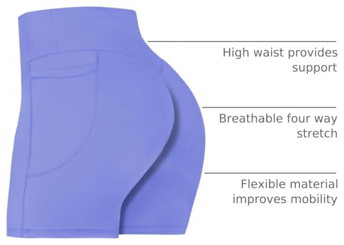Image of Sunzel No Front Seam Biker Shorts for Women with Pockets, Yoga Workout Gym Bike Shorts with Tummy Control | 3, 5 Or 8-Inch Inseam, High Waisted, No Front Seam, Side Pockets, Buttery Soft, Compression Fit, Squat Proof, Tummy Control