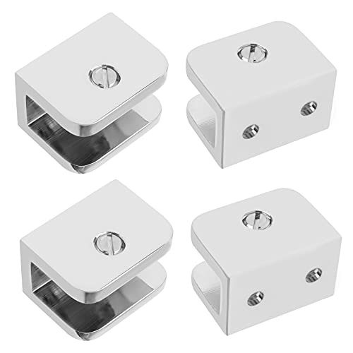 Eoere 4 Pcs Solid Brass Adjustable Frameless Rectangular Glass Shelf Bracket Holder cover