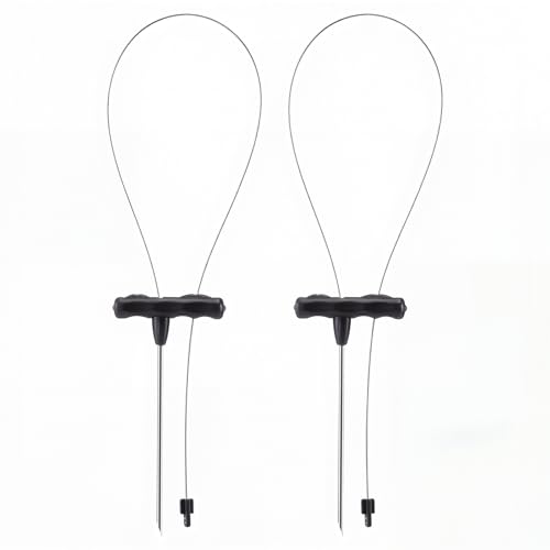 Soulchen 2 Pcs IKEJIME KIT Ike Jime Tools Ikijime Fish Spike with Stainless Steel Wire Works for Medium Sized Fish Like Yellowtail Sea Bass and Bream (Black)