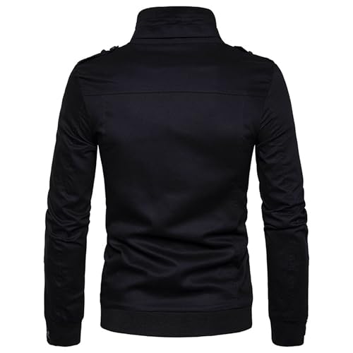 Men's Full Zip Knit Cardigan Long Sleeved Multi Pocket Knitted Sweater Classic Soft Stand Collar Jacket3