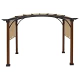 Garden Winds Custom Fit Replacement Canopy Top Cover Compatible with The Garden Treasures L-PG152PST-B, A106004800, A106000902, A106005900 AR Freestanding Pergola - Classic Sand Beige, Riplock 350