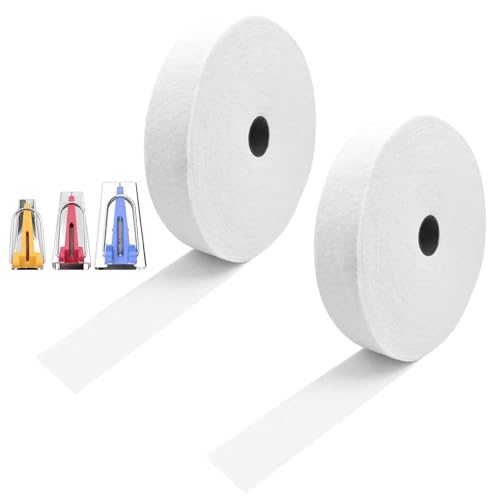 HUANGANG 2Pcs Cotton Blend Batting Roll 76yd/Roll 2-1/4Inch Wide Needle-Punched Cotton Batting For Upholstery Craft Braided Rug