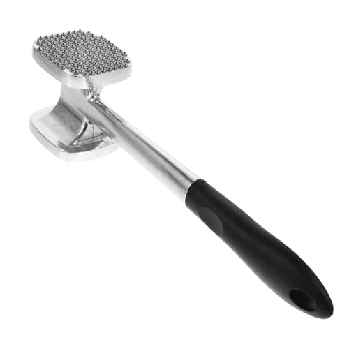PRETYZOOM 1pc Meat Tenderizer Hammer Dual Sided Meat Mallet for Kitchen Use Ergonomic Handle for Steaks Heavy Duty Cooking Tool Silver