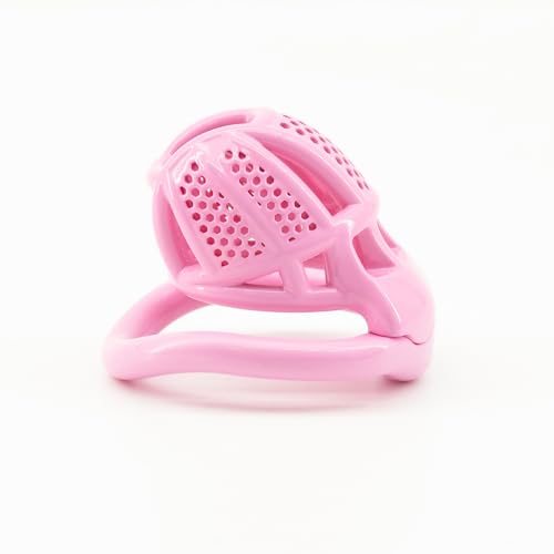 LuoyoupinSM用 ハニカムメッシュ 貞操具, 男性用, 内蔵暗錠付き, 下腹部拘束タイプ, 第2世代モデル, ブラック/ピンク/ホワイト (ピンク色, M)