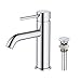 KIBI F201 Stainless Steel Single Handle Faucet for Bathroom Sink with Pop Up Drain | High Arc Faucet spout (Chrome Finish)