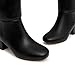 Athlefit Black Knee High Boots for Women Chunky Low Heel Tall Boots Square Toe Fashion Slip On Booties Size 10