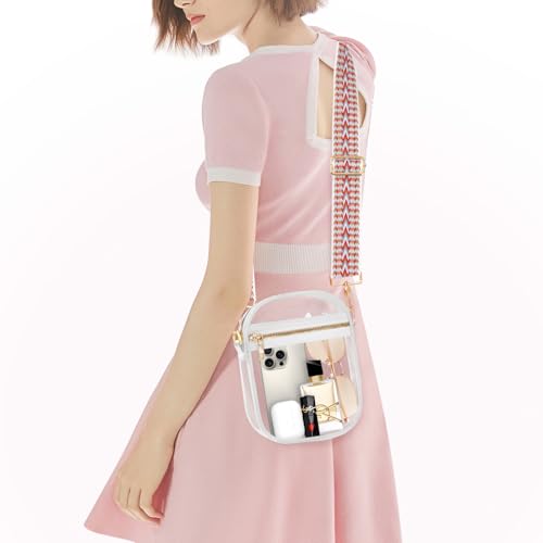 Image of Fibrdoo Clear Crossbody Purse Bag, Clear Bag Stadium Approved with Front Pocket for Concerts Sports Festivals