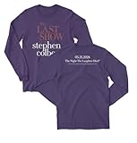 Stephen Colbert's Last Show Last Laugh Two-Sided Long Sleeve T-Shirt (Purple, Large)
