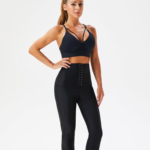 Image of GVV Sauna Sweat Shorts Pants for Women Compression Shapewear Body Shaper Tummy Control Thigh Slimming High Waist Workout Gym Exercise Yoga Thermo Trainer