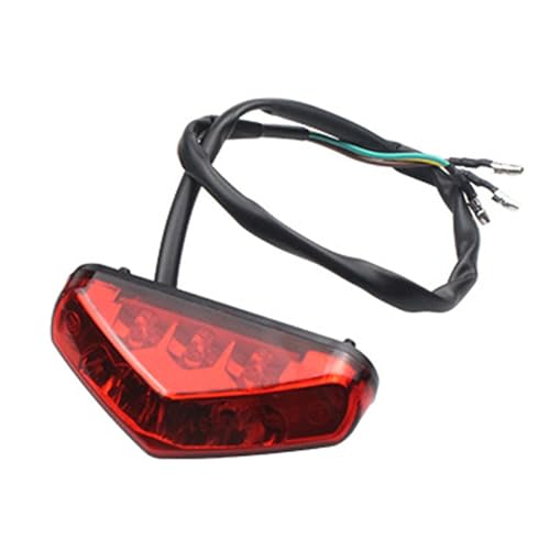 Luz trasera de freno LED 12V con soporte de matrícula en color rojo para moto
