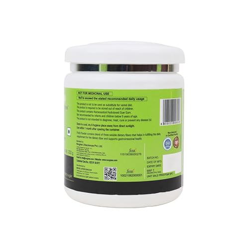 Image of Nucgnex Fitofy Prebiotic Fiber Powder | Triple Soluble Fiber with Inulin, PHGG & Resistant Maltodextrin | Supports Digestion, Gut Health & Regularity | Sugar-Free, Gluten-Free | Unflavoured | 200g