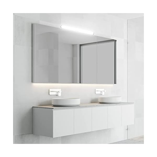 Aourow LED Spiegelleuchte für das Bad,Spiegellampe Badezimmer 40cm 10W 1200lm,Superhell Badlampe Spiegel Neutralweiß 4000K,IP44 Wasserdicht,Badezimmer Lampe Wand 230V,Klasse II – Bild 8