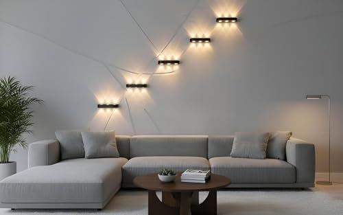 Image of FILLISKA LED Indoor /Outdoor Wall Light, IP-65 Rainproof & Shockproof Body. (Slim MattBlack 3up + 3down)