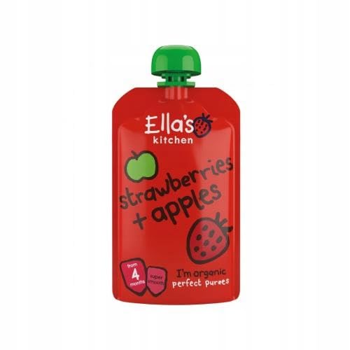 ELLAS Kitchen Organic Strawberries and Apples Baby Food, 120 GR