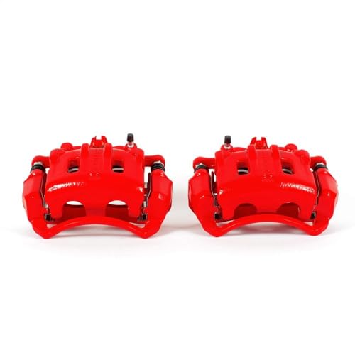 Image of PowerStop Front Red Powder Coated Brake Caliper Pair for Chevrolet Captiva Sport 2012-15 |Equinox 2007-09 |Pontiac Torrent 2007-09 |Saturn Vue 2008-10 - High-Temp Brake Caliper Upgrade, S5056