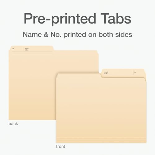 Pendaflex File Folders, 100/Box, 1/2 Cut Tab, Letter Size, Manila, Durable & Tear-Resistant File Organizers for Office, Home & School Filing Systems, Reversible & Eco-Friendly Desi image 4