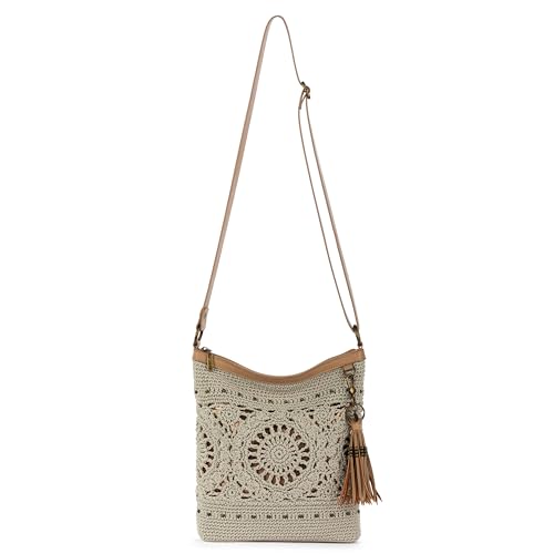 Image of The Sak Lucia Crochet Crossbody Purse - Zipper Closure & Adjustable Strap