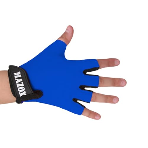 Luva Meio Dedo Infantil Ciclismo Bike Conforto Azul (Azul, G)