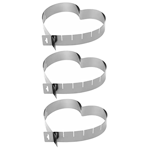 OKUMEYR 3pcs Heart Shape Cake Mold Adjustable Baking Tool for Home Non-stick Cake Pan