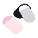 Serounder Self Adhesive Mouse Bag, 3pcs Oval Shaped Mouse Holder Kit for Laptop with Premium PU Fabric, Secure Storage for Wireless USB Drive Hard Disk During Travel