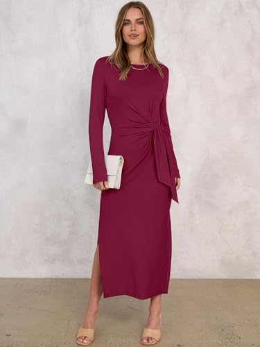 Image of ANRABESS Women's Fall Long Sleeve Casual Maxi Dress