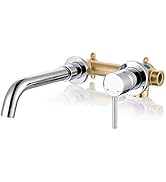 Wall Mount Bathroom Faucet, ARCORA Chrome Bathroom Sink Faucet, Single Handle Vanity Faucet, Swiv...