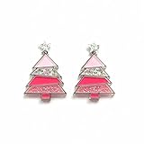 Pingyongchang Christmas Tree Acrylic Glitter Earrings for Women Girl Lightweight Stars Drop Dangle E