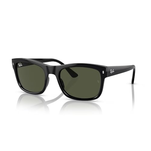 Ray Ban Gafas de sol cuadradas Rb4428 para mujer, Negro/Verde, 56 mm