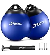 OBAKL Pair of Vinyl Boat Buoy Balls, 9.8 x 12.2 Inches Round Boat fenders Ball for Boat Mooring B...