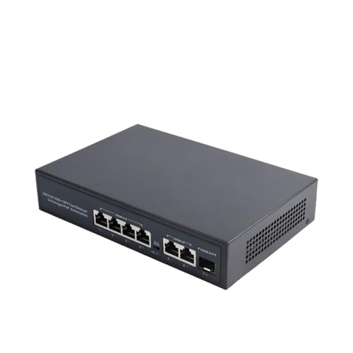 Commutateur PoE 4 ports avec 2 Uplink et 1 SFP Gigabit pour réseau local