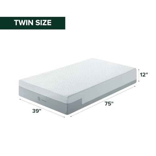 Image of Zinus 12 Inch Twin Quadcool Memory Foam Mattress, Medium Feel