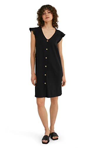 C&A Damen Kleid V-Ausschnitt Mini/Kurz A-Linie Kleider schwarz M