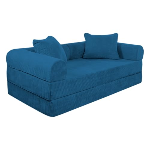 La Mejor Selección de Sofas Cama disponible en línea. 50 Naap Concept Sofá Cama Teddy Luxe | Diseño Convertible | Hecho 100% de Espuma | Comodidad y Versatilidad | 200x100x65 cm (Midnight)
