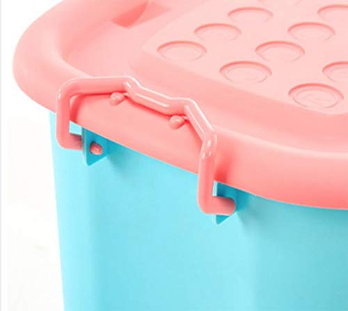 Image of Actual Big Size Plastic Stackable Organizer Storage Box With Wheels And Lid For Kids Toys Clothes Books Set of 2 Mix Color 47 X 33 X 25 Cm, Rectangular
