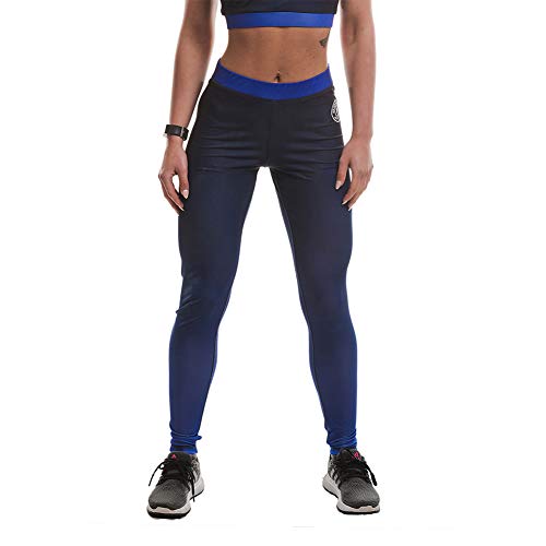 Gold's Gym Ladies Gradient Printed Long Gym Leggings Sport, Bleu Marine, 40 W/28 L Femme Cover