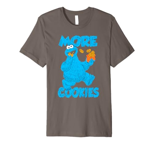 T-shirt Cookie Monster More Cookies de Sesame Street en maille premium haute densité